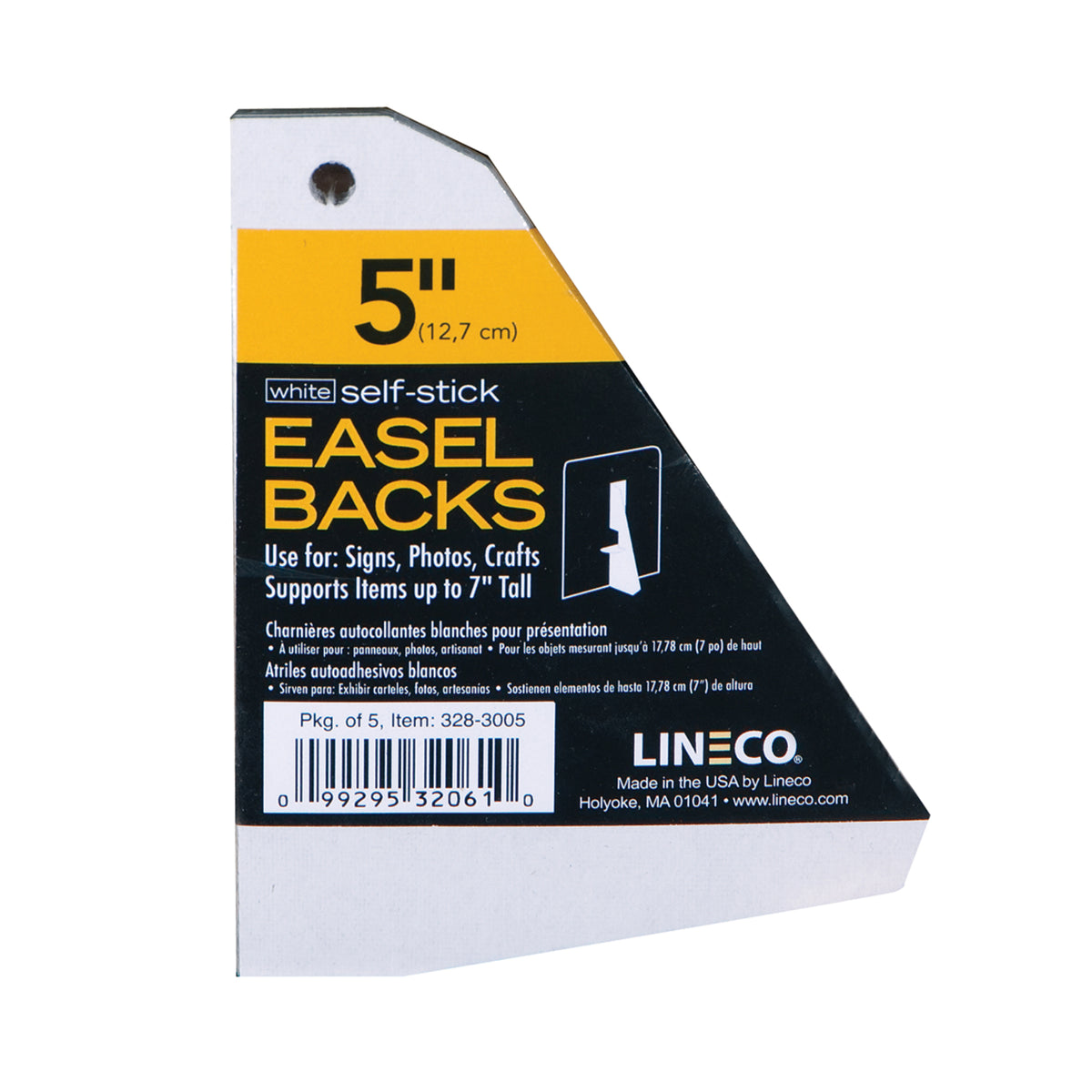SELF-STICK EASEL BACK 5PK WHITE 5&#39;&#39;