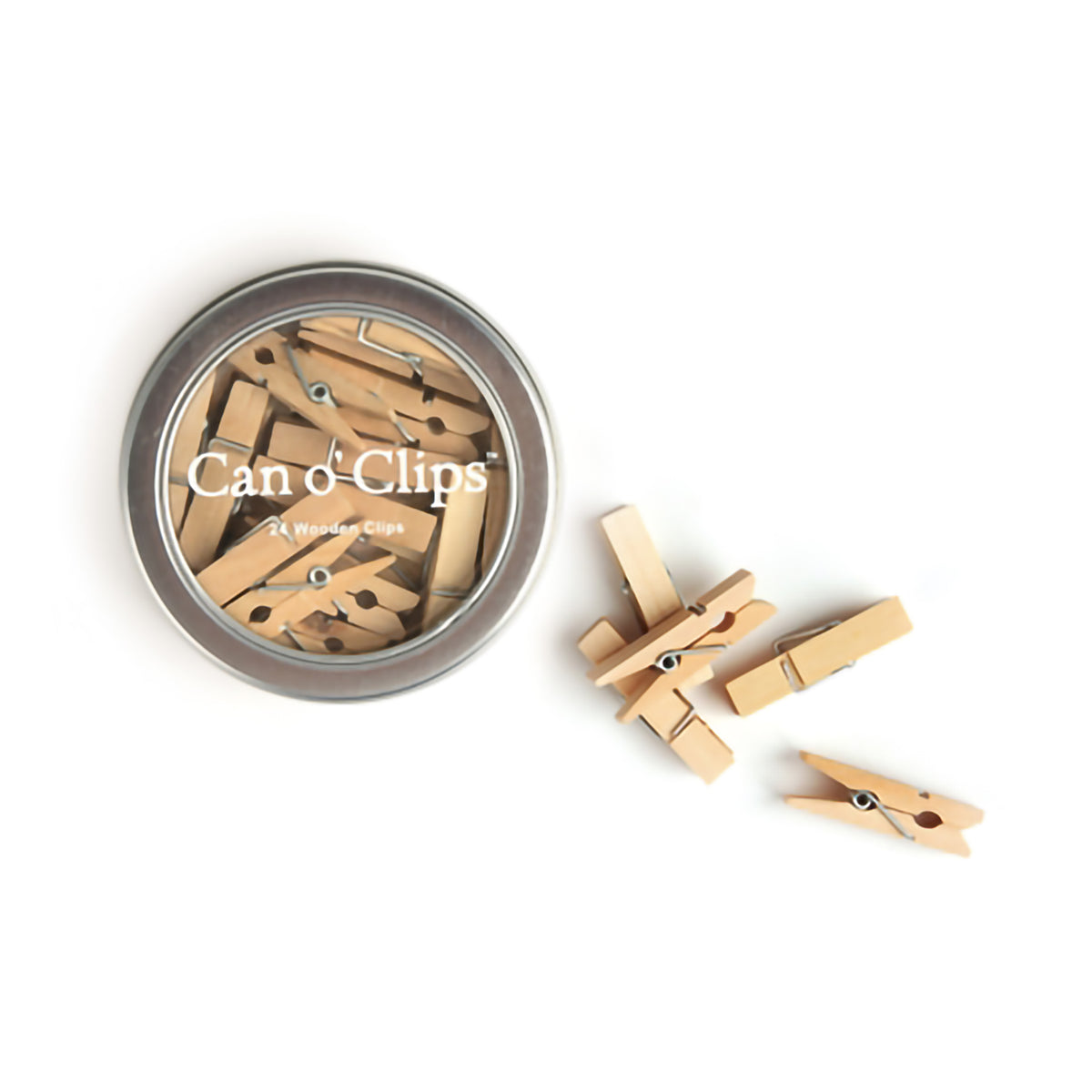 CAN O&#39;CLIPS WOODEN CLOTHESPINS 24PK