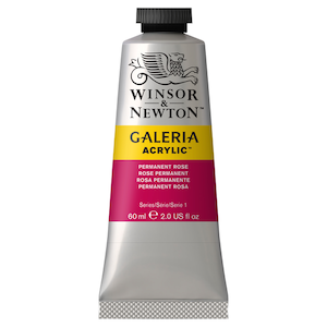 W&N GALERIA ACRYLICS PERMANENT ROSE 60ml