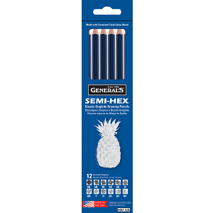 SEMI-HEX GRAPHITE DRAWING PENCIL SET/12