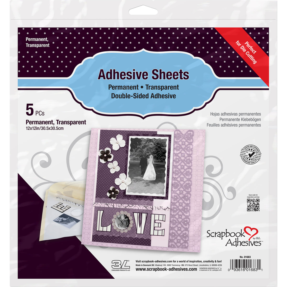 ADHESIVE SHEETS 5-PACK 12&quot;x12&quot;