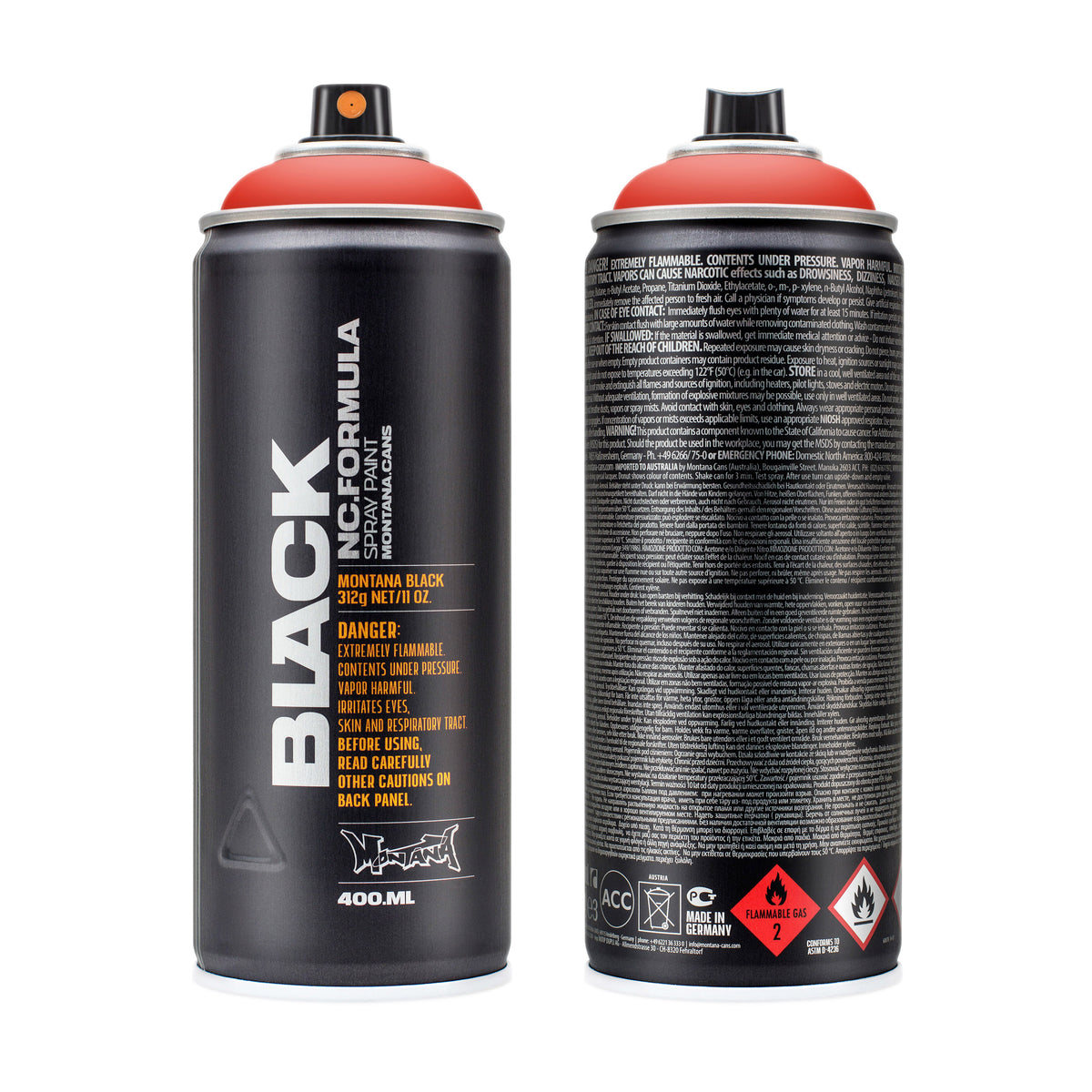 MONTANA BLACK HIGH PRESSURE SPRAY CAN POWER RED