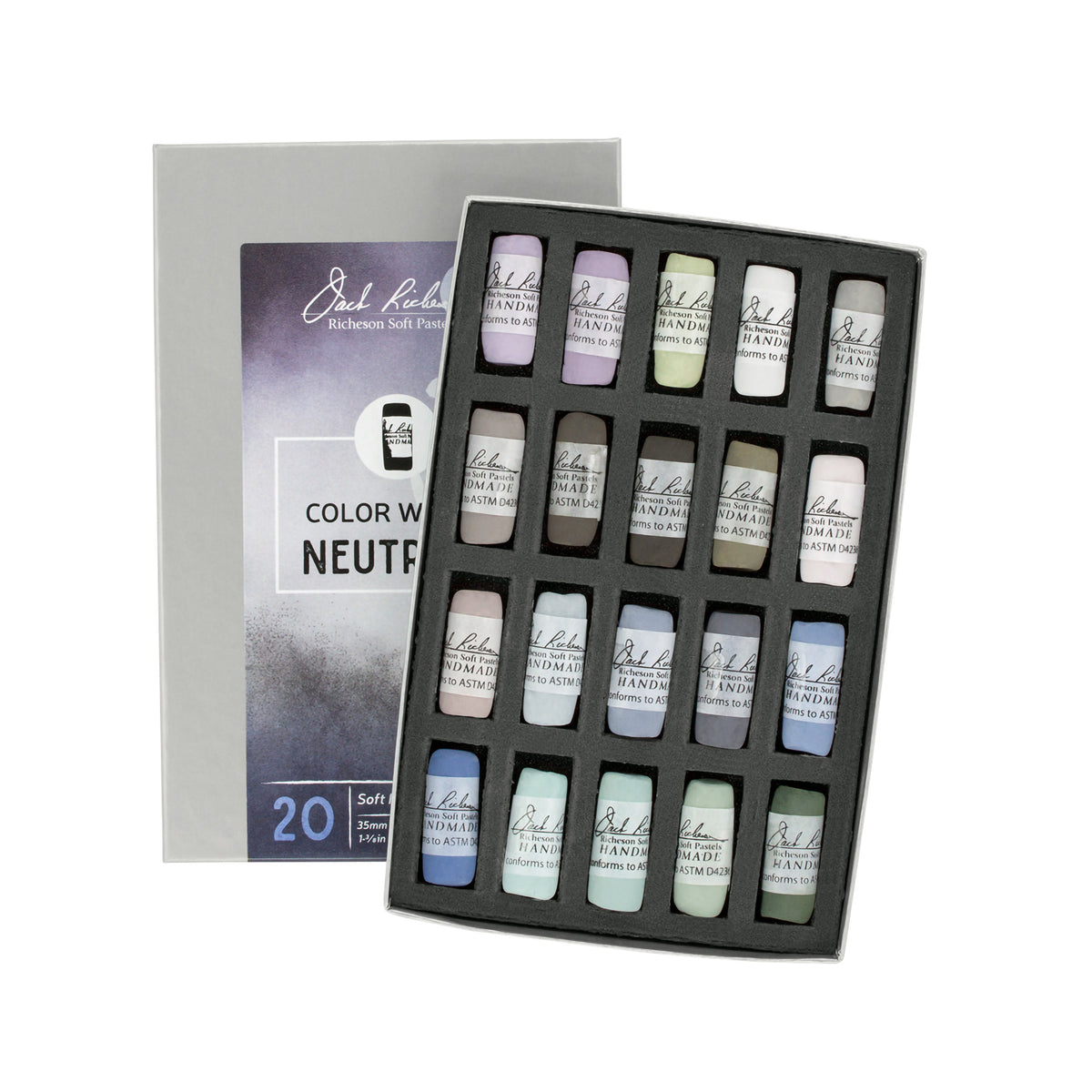 HANDROLLED SOFT PASTEL SET/20 COLOR WHEEL NEUTRALS