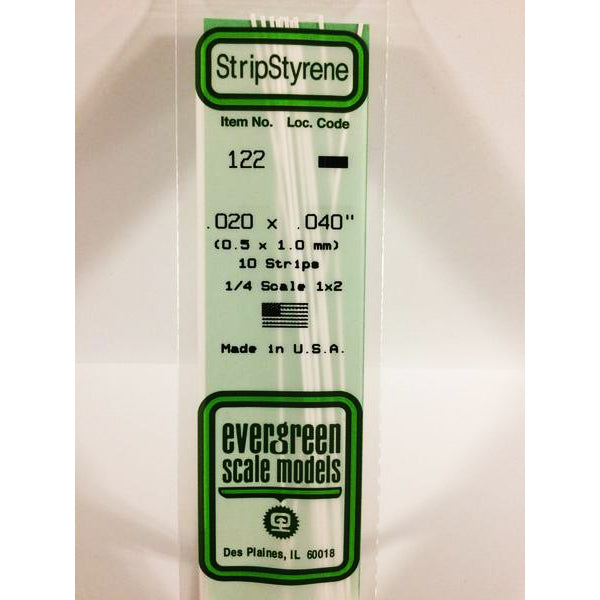 POLYSTYRENE STRIP OPAQUE WHITE .020 X .040 x 14&#39;&#39;