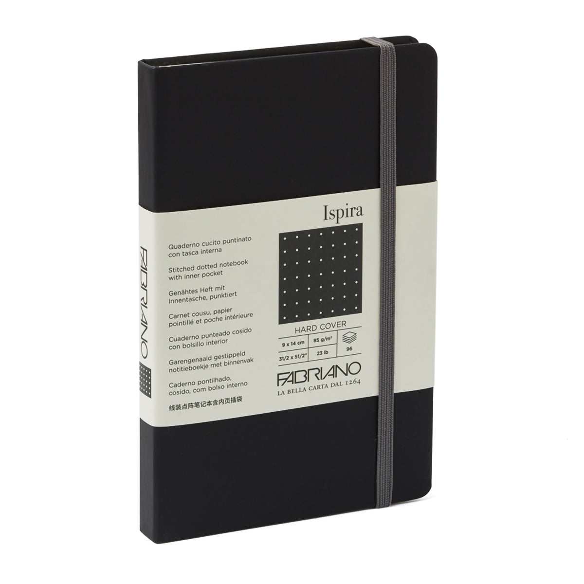 ISPIRA HARDCOVER 3.5&quot;x5.5&quot; DOTTED BLACK
