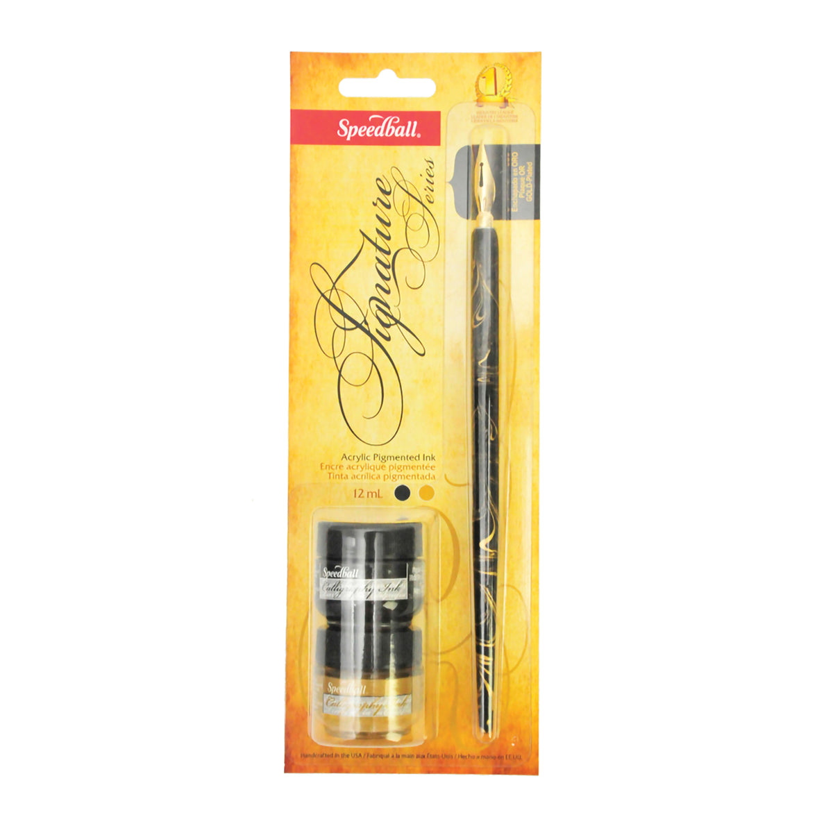 SIGNATURE PEN &amp; INK SET BLACK &amp; GOLD