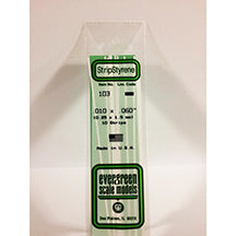 POLYSTYRENE STRIP OPAQUE WHITE .010 X .060 x 14&#39;&#39;