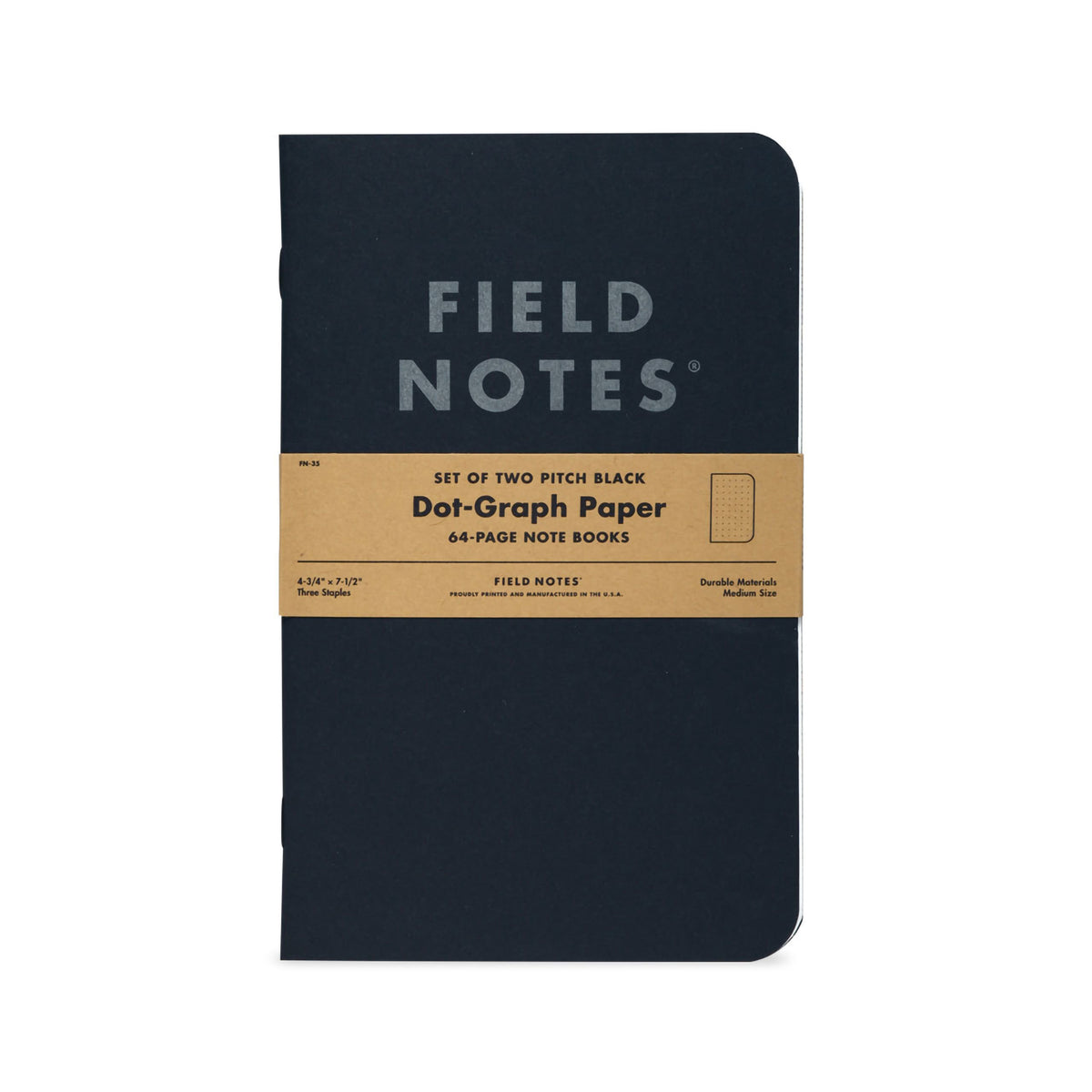 FN PITCH BLACK NOTEBOOK DOT 2PK