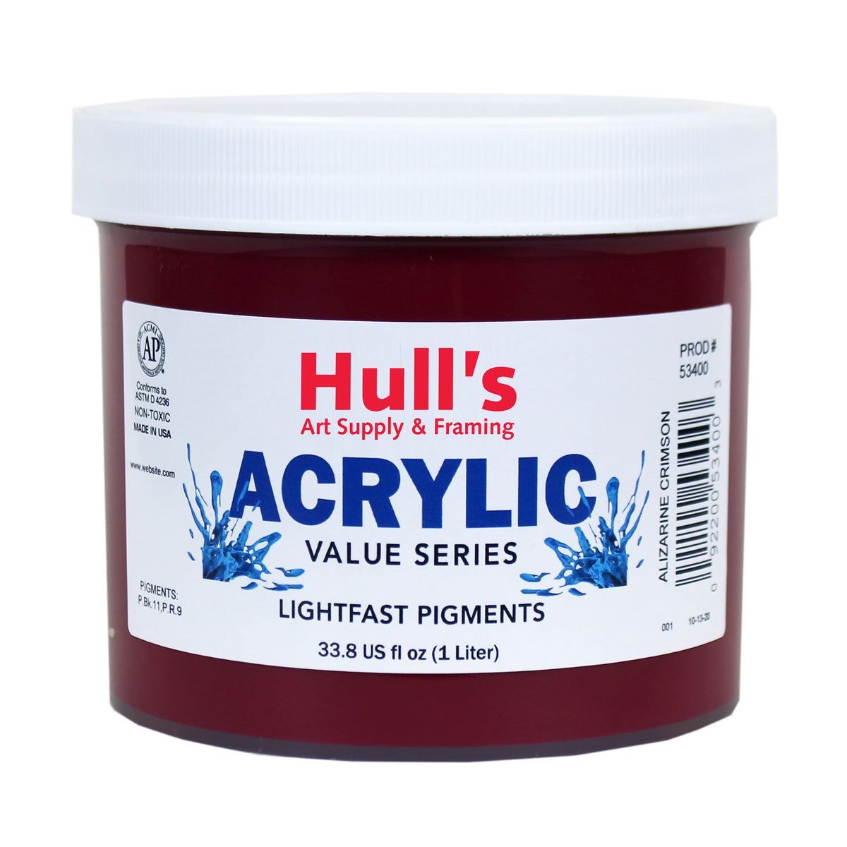 HULLS ACRYLIC 32oz JAR ALIZARINE CRIMSON