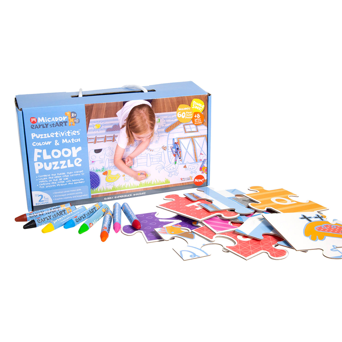 EARLY START 60-PIECE FLOOR PUZZLE COLORING PACK