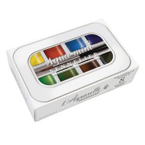 SENNELIER AQUA MINI HALF PANS SET/8