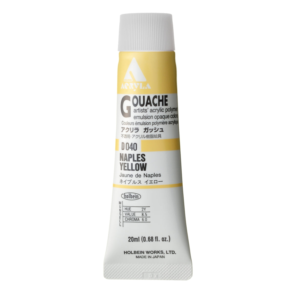 ACRYLA GOUACHE 20ML NAPLES YELLOW