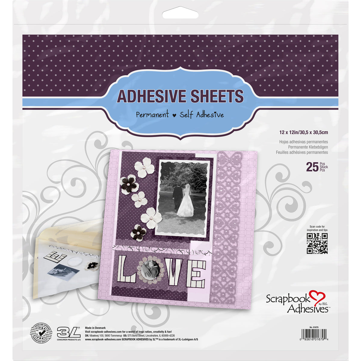 ADHESIVE SHEETS 25-PACK 12&quot;x12&quot;