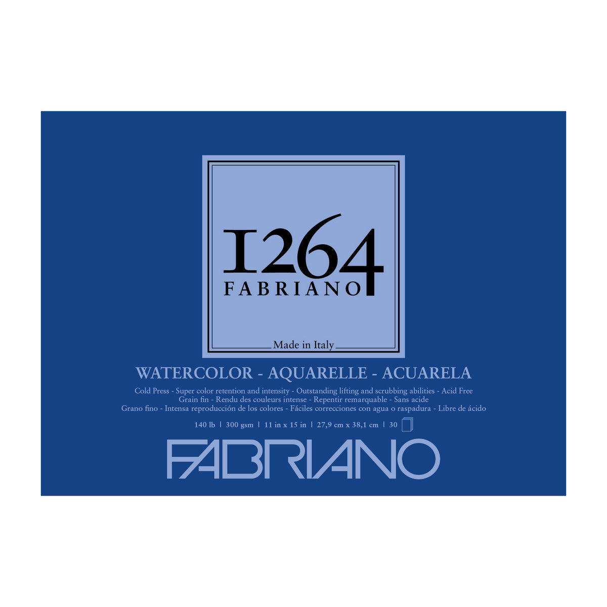 FABRIANO 1264 WATERCOLOR PAD 11&quot;x15&quot;