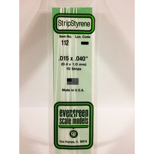POLYSTYRENE STRIP OPAQUE WHITE .015 X .040 x 14&#39;&#39;