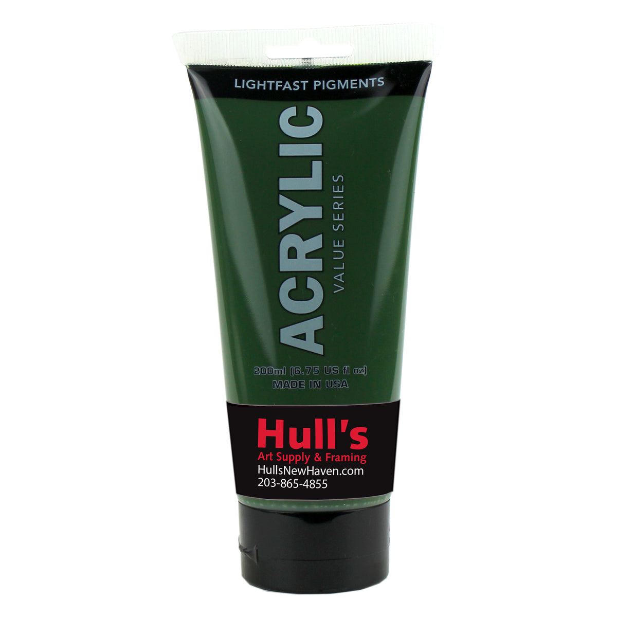 HULLS ACRYLIC 200ml TUBE OLIVE GREEN