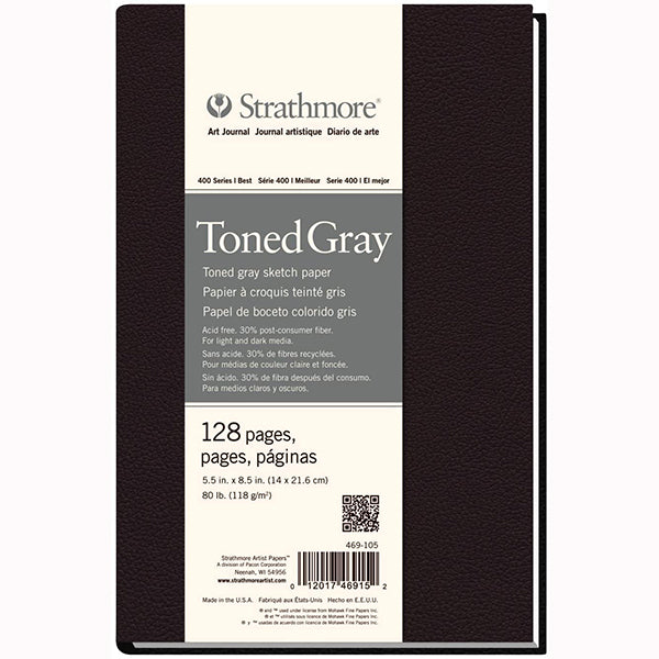 STRATHMORE TONED GREY HARDBOUND SKETCH PAD 5.5X8.5
