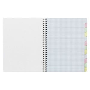 CLAIRE FONTAINE WIRE NOTEBOOK GRAPH W/ TABS 8.25x11.75