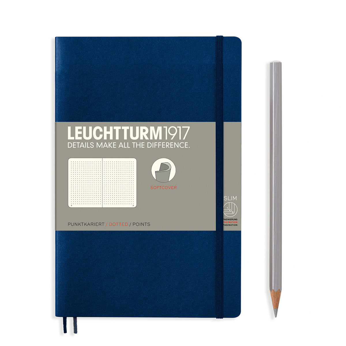 SOFTCOVER B6+ NOTEBOOK DOTTED NAVY