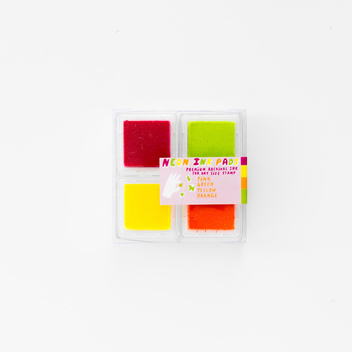 INK STAMP PAD NEON SET/4