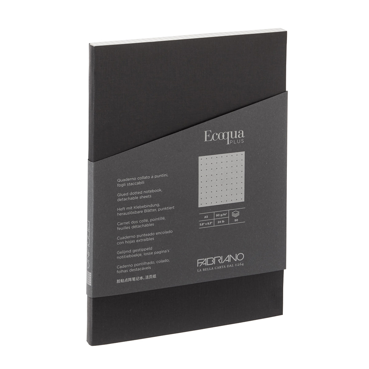 ECOQUA PLUS GLUE-BOUND A5 DOTTED BLACK