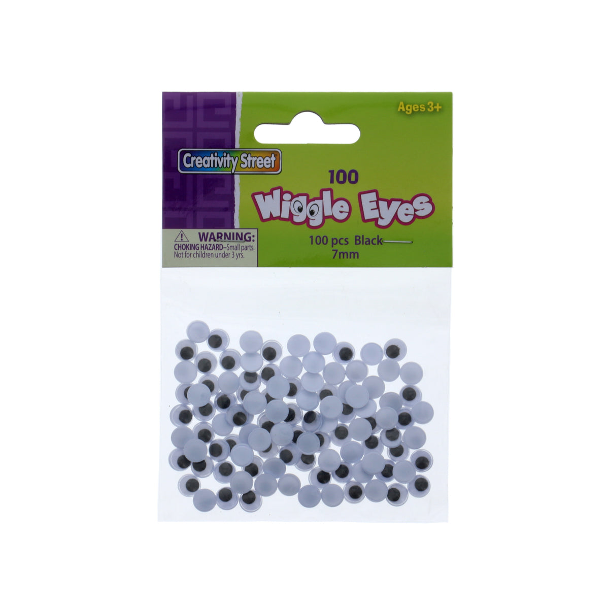 GLUE-ON WIGGLE EYES BLACK 7mm PACK