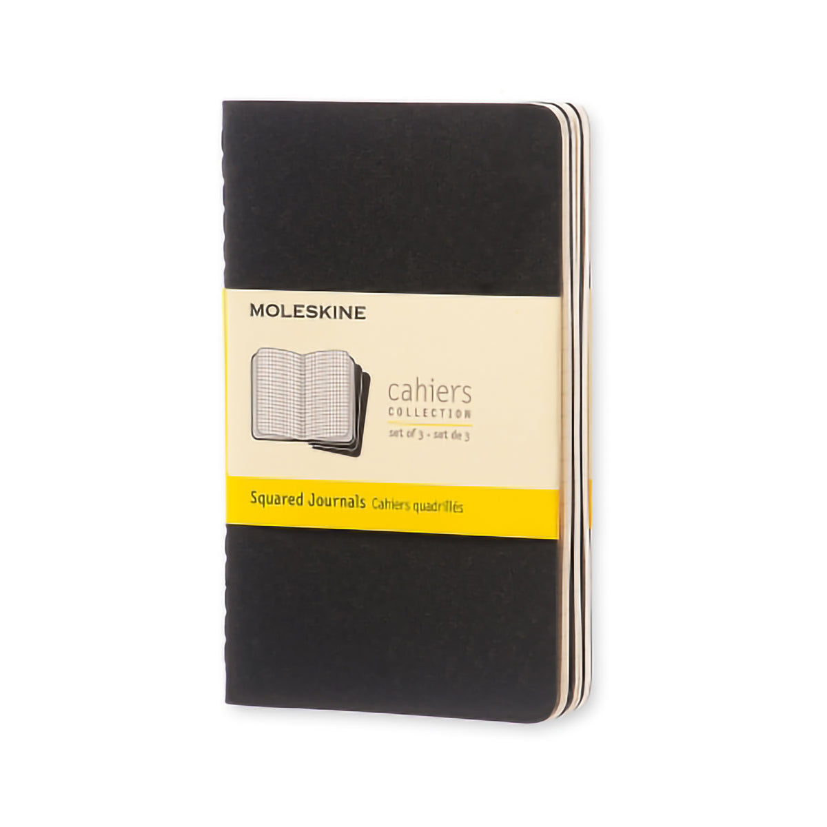 MOLESKINE CAHIER SQUARED POCKET SIZE BLACK 3-PACK