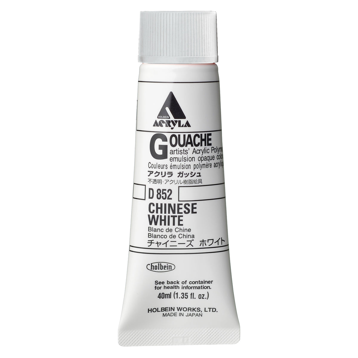 ACRYLA GOUACHE 40ML CHINESE WHITE