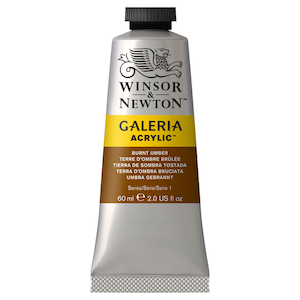 W&N GALERIA ACRYLICS BURNT UMBER 60ml