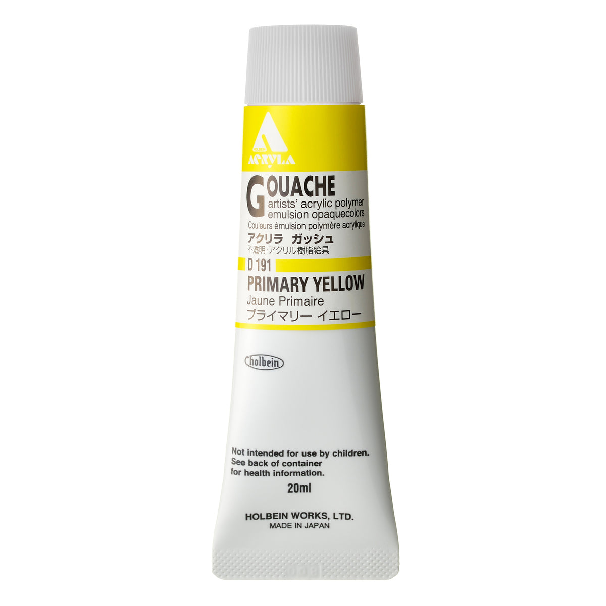 ACRYLA GOUACHE 20ML PRIMARY YELLOW