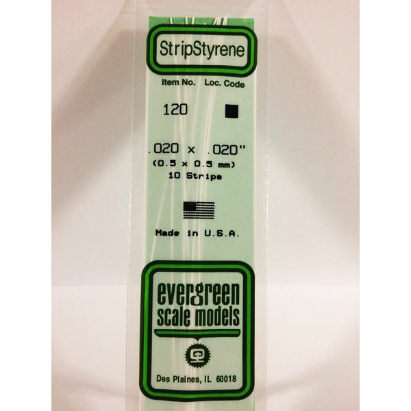 POLYSTYRENE STRIP OPAQUE WHITE .020 X .020 x 14&#39;&#39;