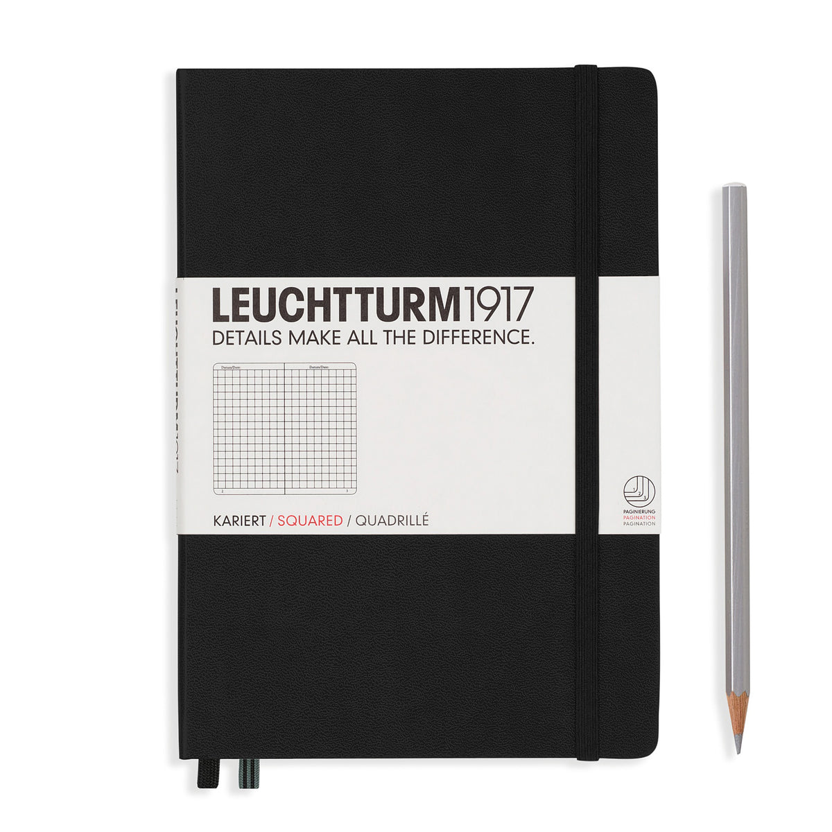 MEDIUM A5 NOTEBOOK SQUARED BLACK