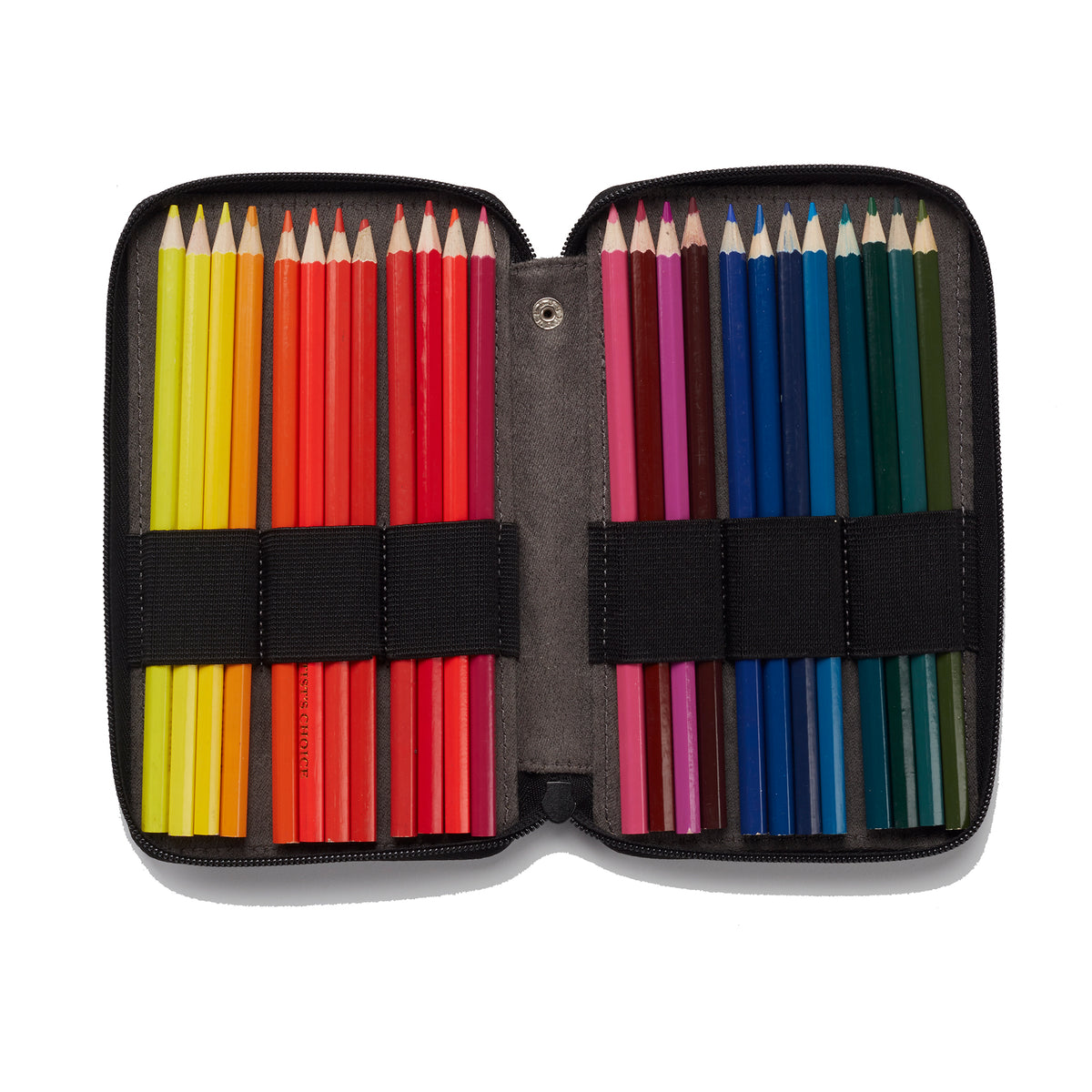 LEATHER PENCIL CASE BLACK 24PK