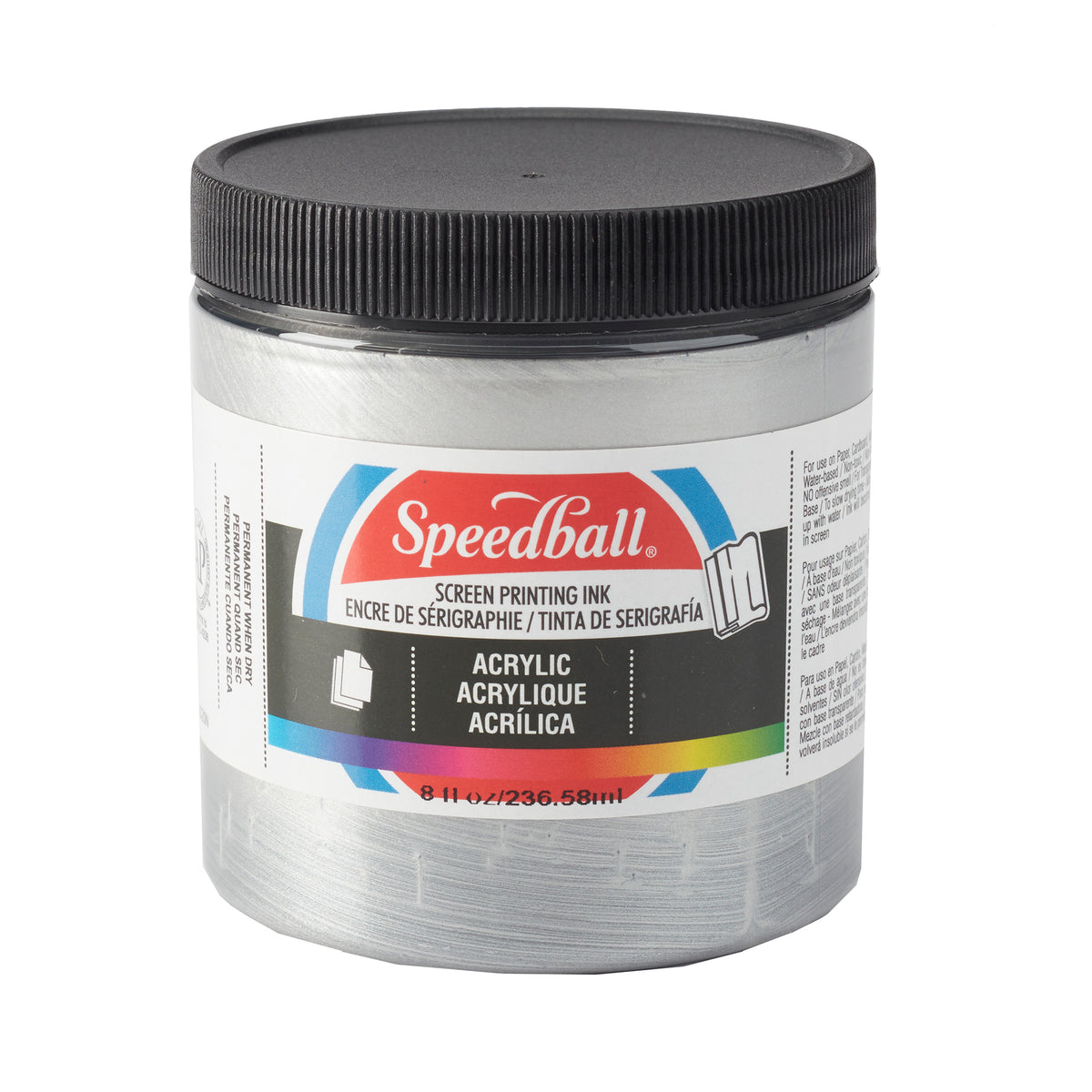 ACRYLIC SCREEN PRINTING INK 8oz SILVER