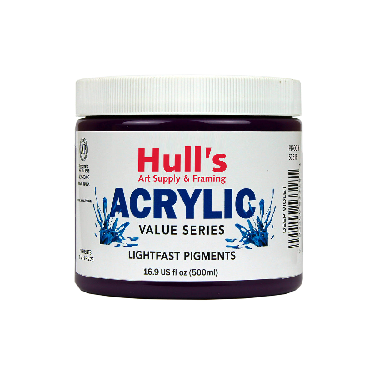 HULLS ACRYLIC 16oz JAR DEEP VIOLET