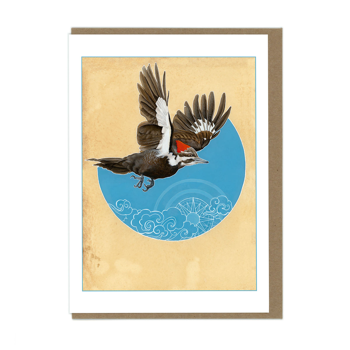 ILLUSTRATION CARD PILEATED WOODPECKER