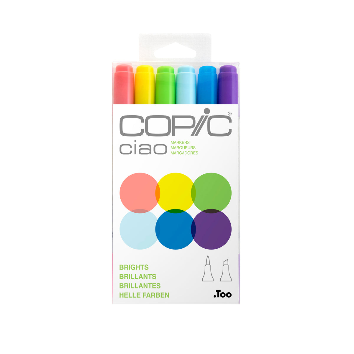 COPIC CIAO MARKER SET/6 BRIGHT