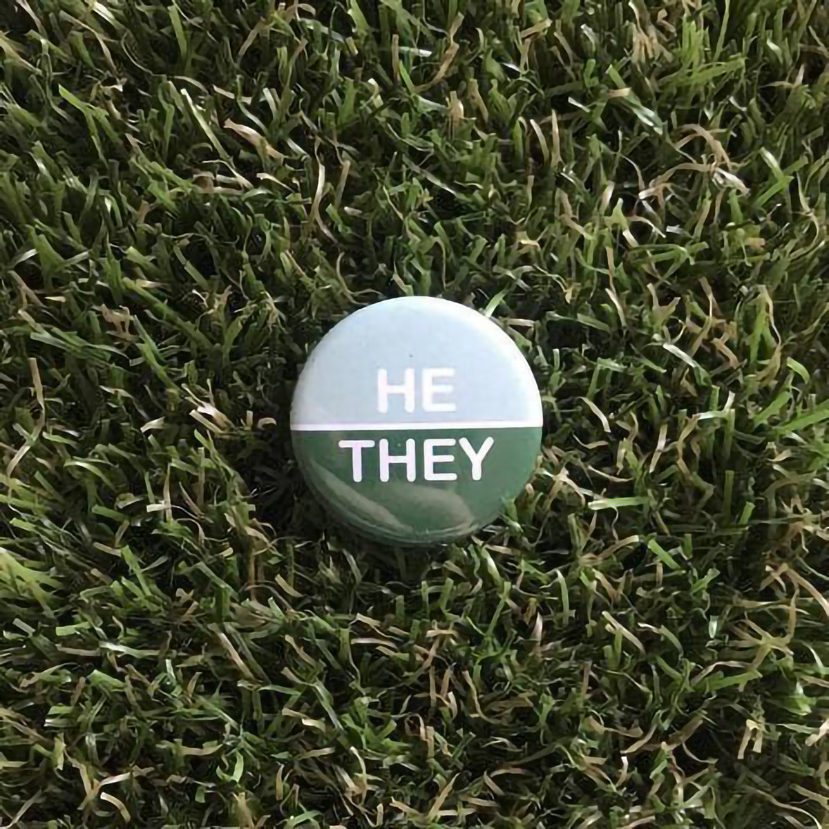 DDD BUTTON PIN - HE/THEY, MINT