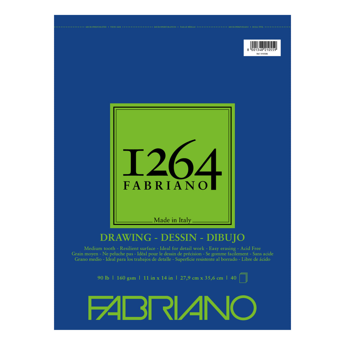 FABRIANO 1264 DRAWING PAD WIREBOUND 90lb 11&quot;x14&quot;