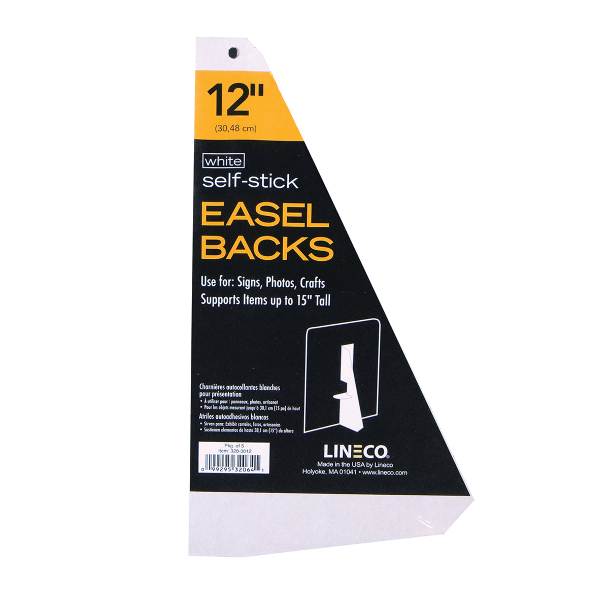 SELF-STICK EASEL BACK 5PK WHITE 12&#39;&#39;