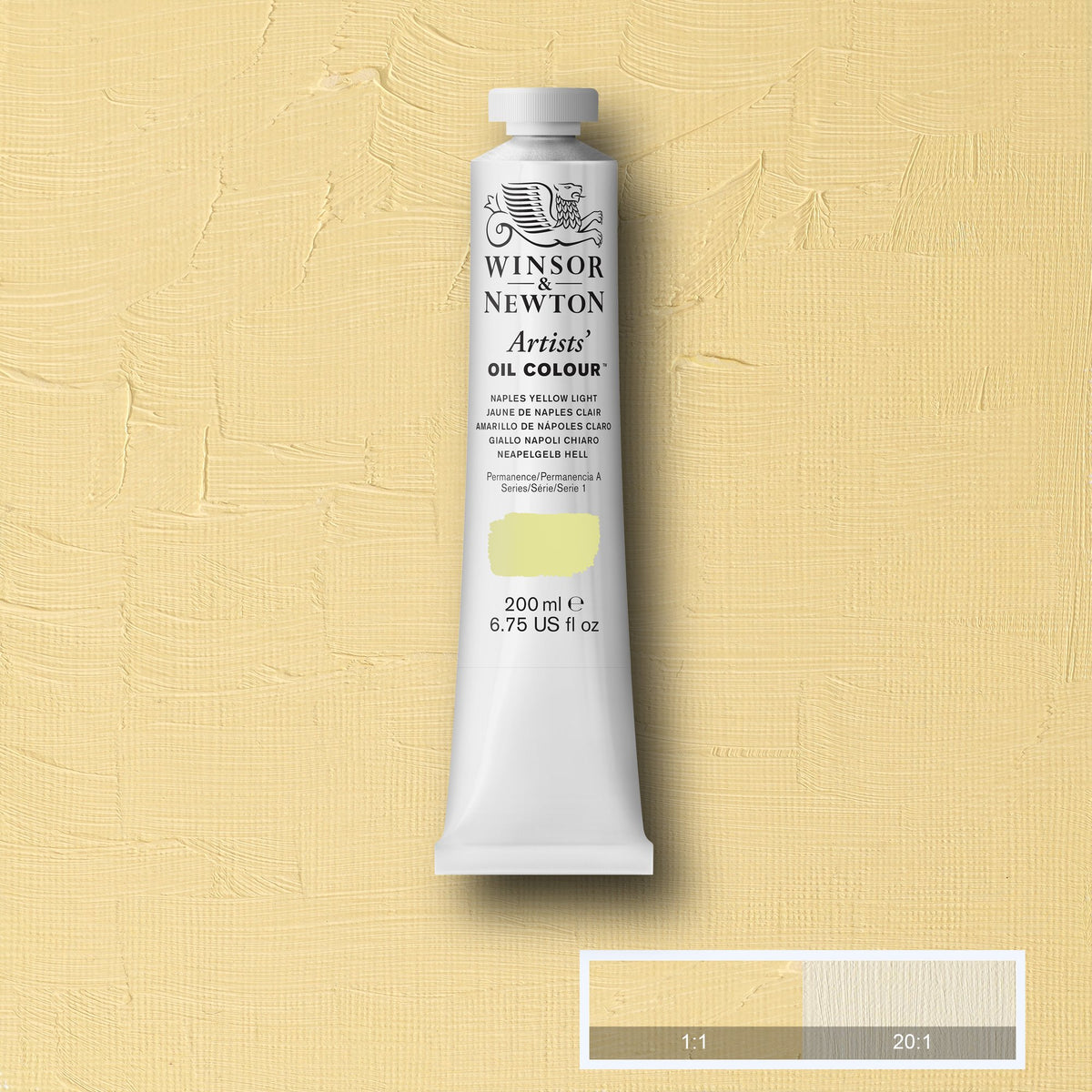W&amp;N ARTISTS&#39; OIL COLOR NAPLES YELLOW LIGHT 200ml