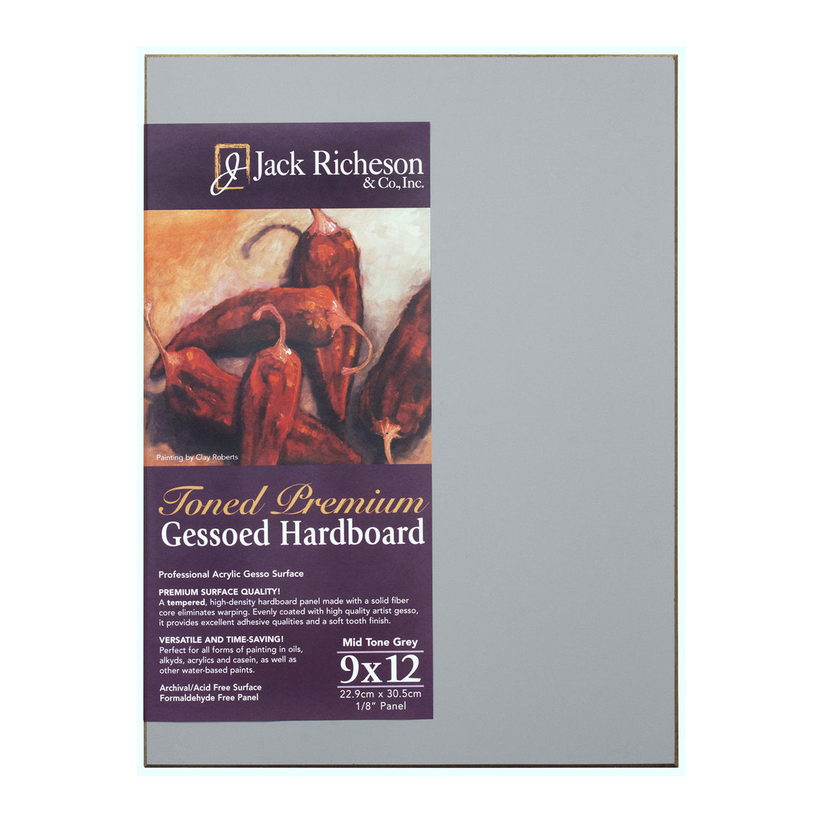 GESSOED GREY PANEL 9X12