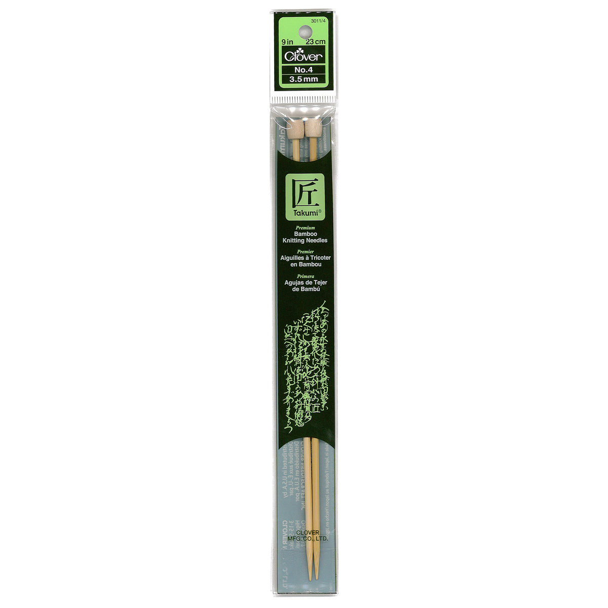 BAMBOO KNITTING NEEDLE 9&quot; NO. 4 (3.5mm)