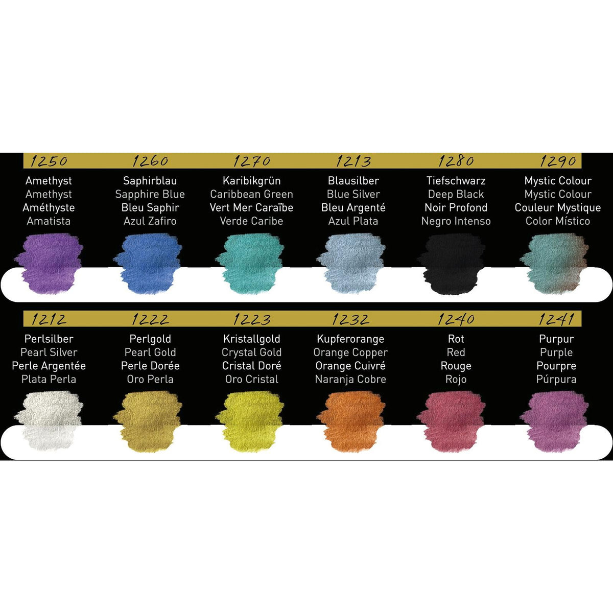 FINETEC WATERCOLOR SET – 12 PEARLESCENT COLOURS (RAINBOW)