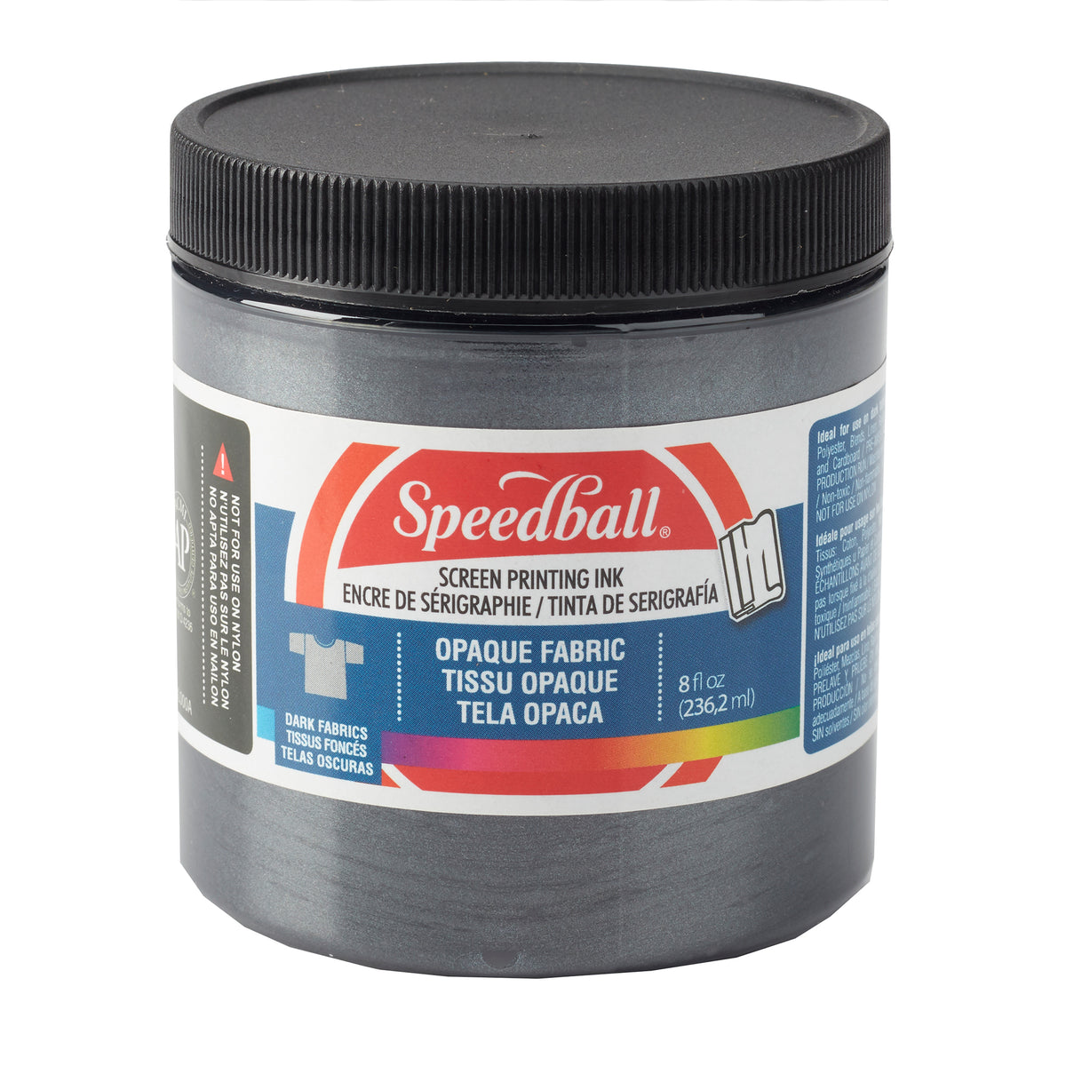 OPAQUE FABRIC SCREEN PRINTING INK 8oz BLACK PEARL