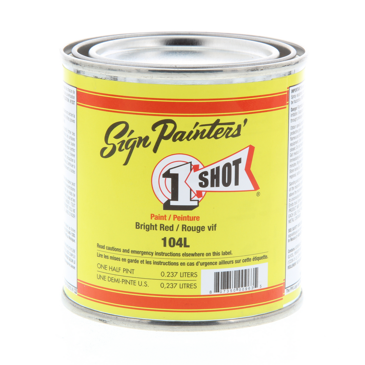 1 SHOT LETTERING ENAMEL BRIGHT RED 8oz