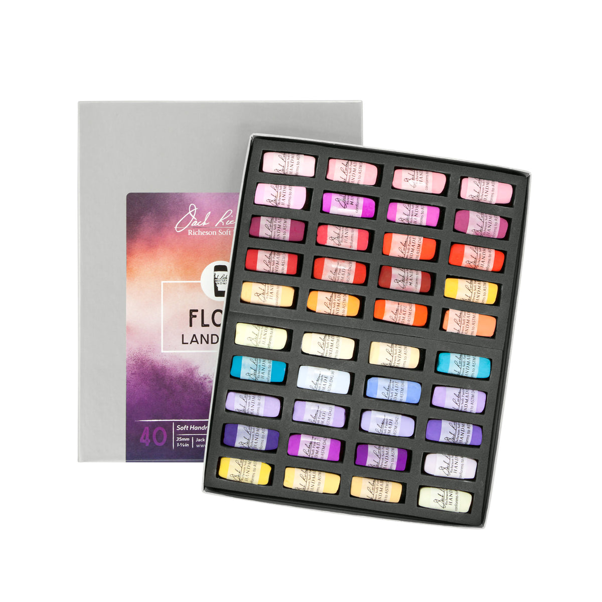 HANDROLLED SOFT PASTEL SET/40 FLORAL LANDSCAPE