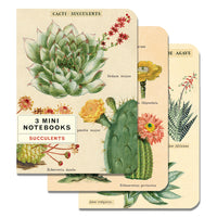 MINI NOTEBOOKS SUCCULENTS SET/3
