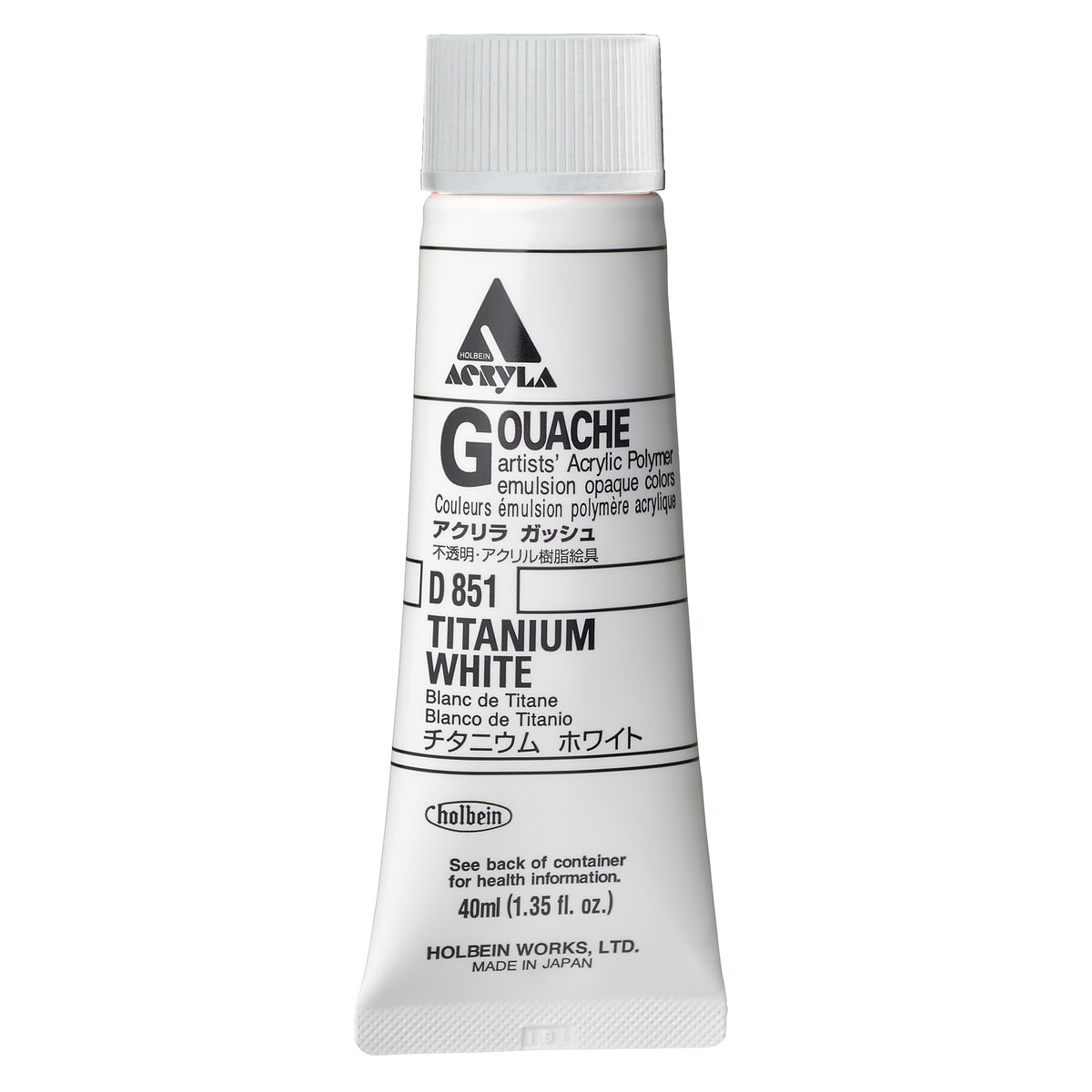 ACRYLA GOUACHE 40ML TITANIUM WHITE