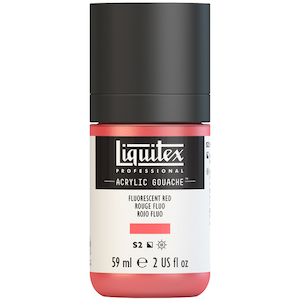LIQUITEX ACRYLIC GOUACHE 59ml JAR FLUORESCENT RED